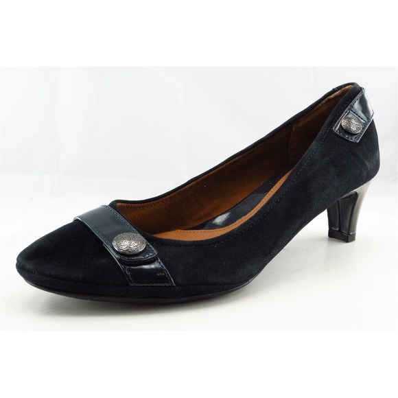 Eurosoft by Sofft Size 8.5 M‎ Black Almond Toe Pump Synthetic Women - Picture 1 of 8